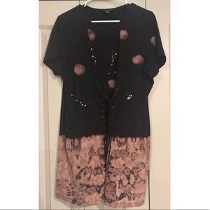 Forever 21 plus 1x acid washed corset waist dress